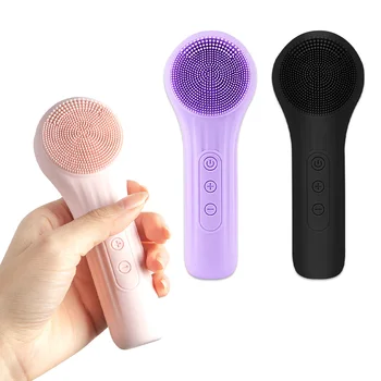 Electric Silicone Facial Brush Sonic Vibration Face Cleansing Brush Waterproof Acne Blackhead Remover Pore Cleaner Massager