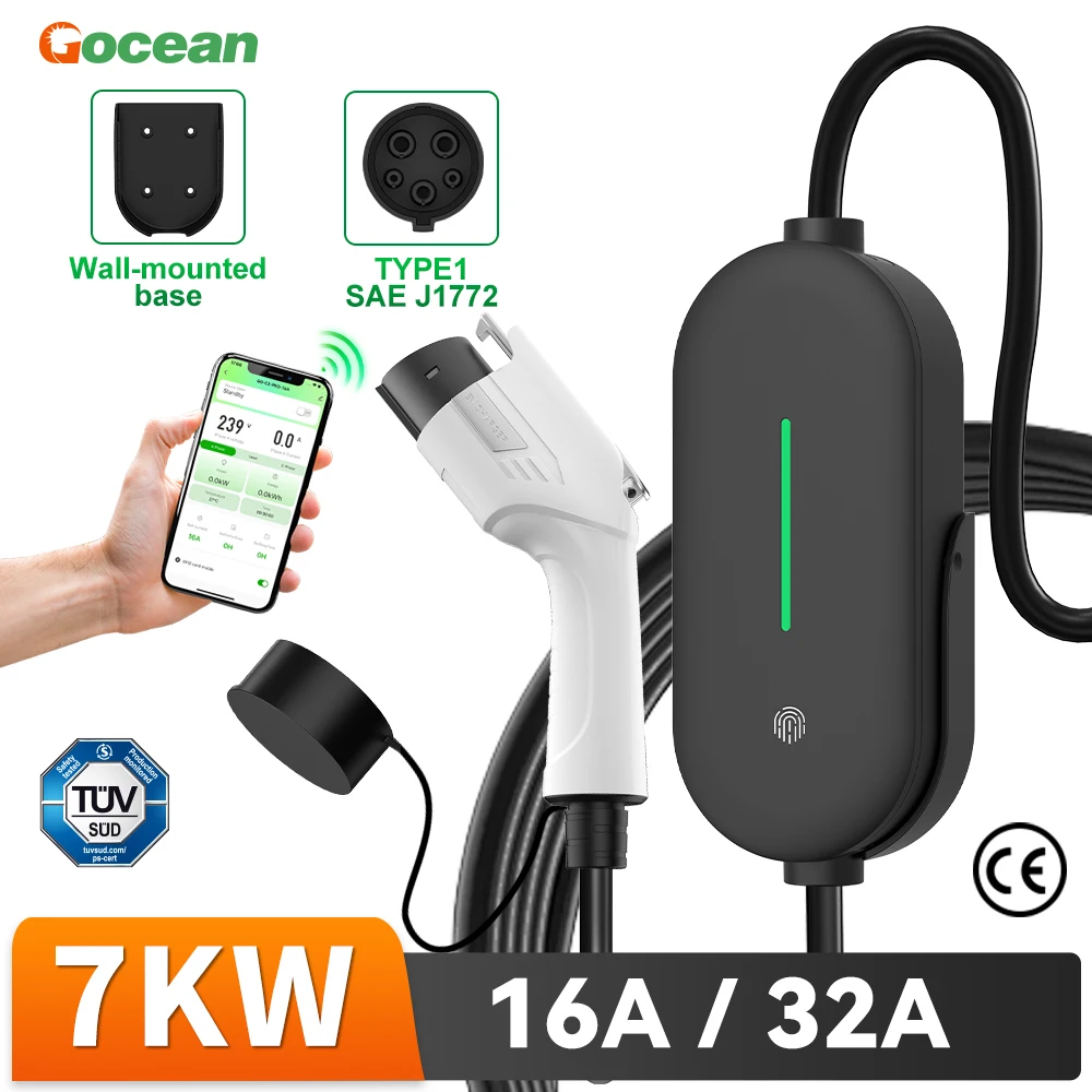 Gocean Type1 Portable EV Charger 3.5KW / 7KW Adjustable Current Portable Electric Vehicle Charger SAE J1772 EV Charging Box
Gocean Type1 Portable EV Charger 3.5KW / 7KW Adjustable Current Portable Electric Vehicle Charger SAE J1772 EV Charging Box
