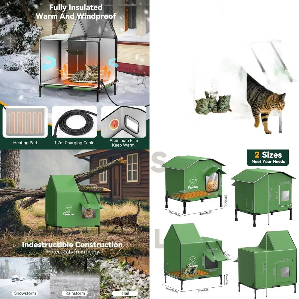 Weatherproof Outdoor Cat Shelter with Insulated House, Waterproof Awning, and Elevated Base for Winter
Weatherproof Outdoor Cat Shelter with Insulated House, Waterproof Awning, and Elevated Base for Winter