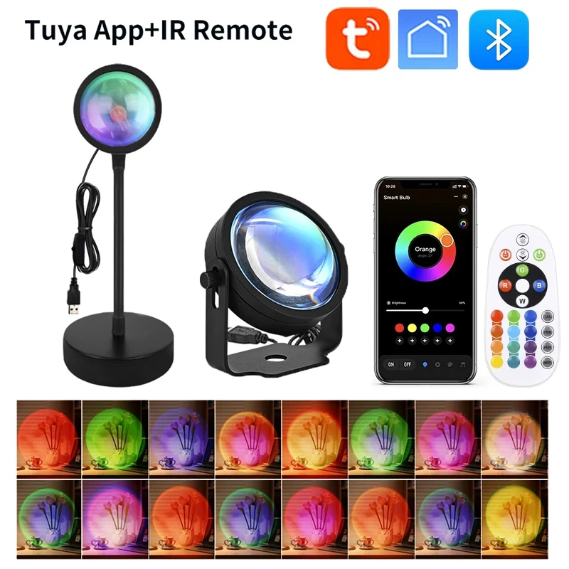 Tuya Smart Led Sunset Projector Lamp Smart Life App IR Remote Control RGB Atmosphere Spotlight Night Light for Party Photography
Tuya Smart Led Sunset Projector Lamp Smart Life App IR Remote Control RGB Atmosphere Spotlight Night Light for Party Photography
