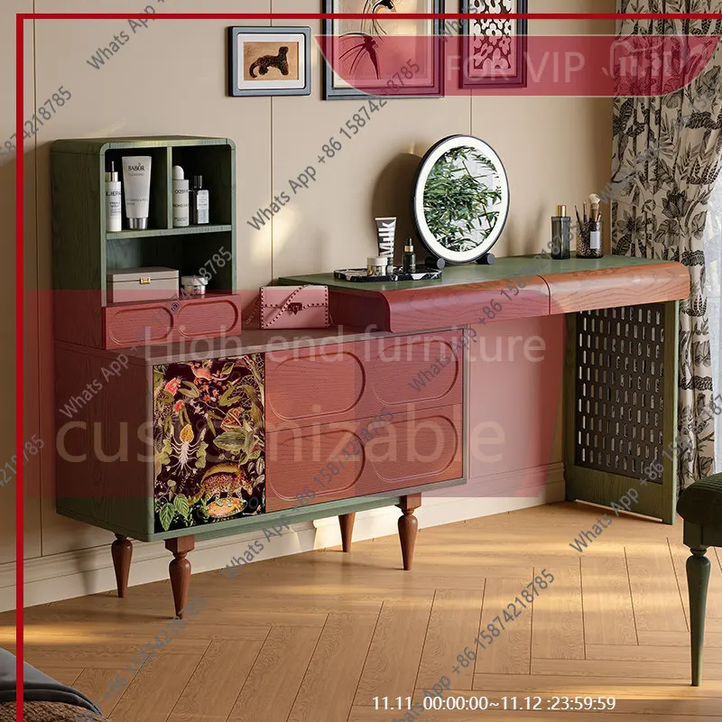 ES 2026 new French retro style dresser chest integrated bedroom retractable solid wood storage dressing table
ES 2026 new French retro style dresser chest integrated bedroom retractable solid wood storage dressing table