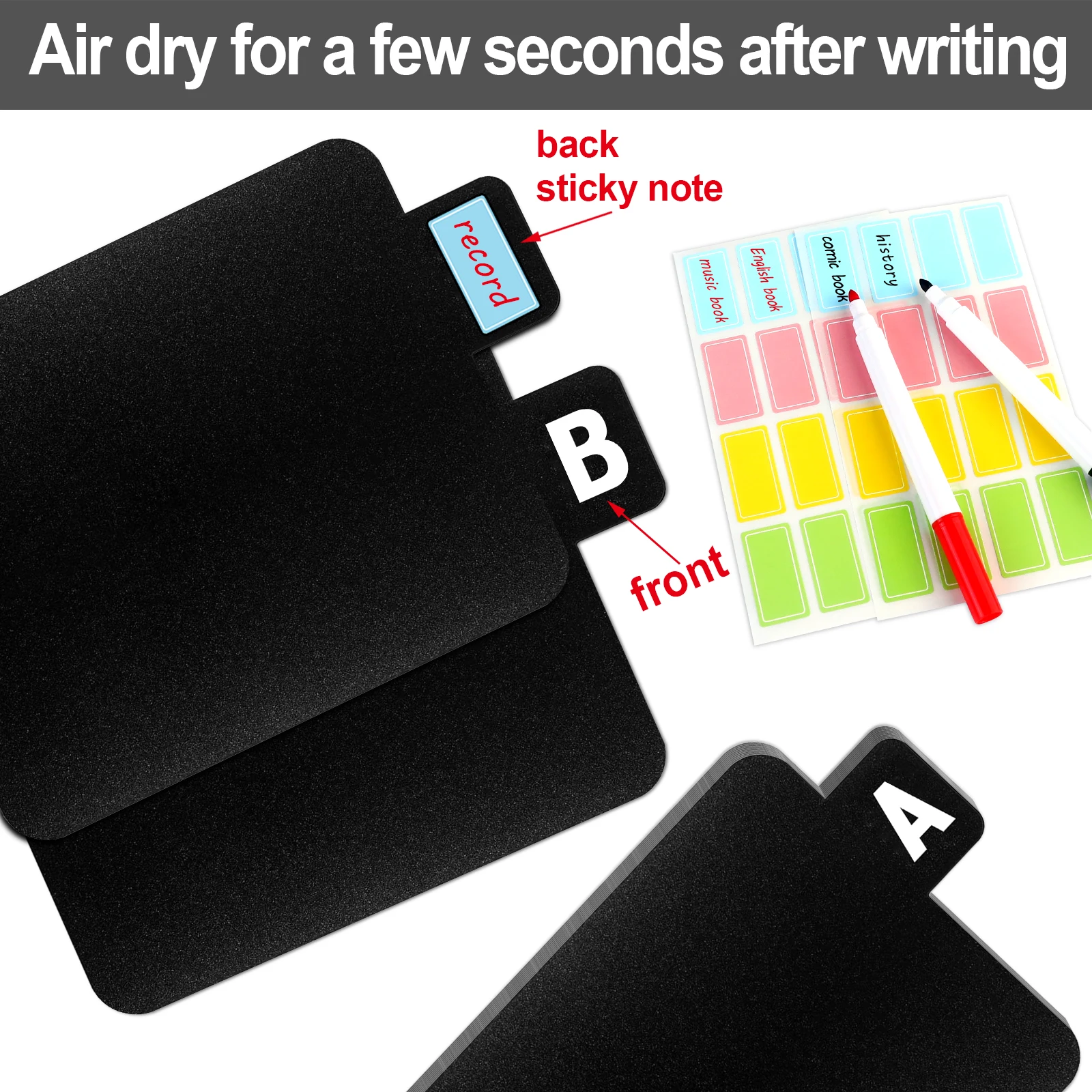 26 Pcs Label Stickers Marker Pens Organizer Dividers Storage Holder Index Card for Records Albums File
26 Pcs Label Stickers Marker Pens Organizer Dividers Storage Holder Index Card for Records Albums File
