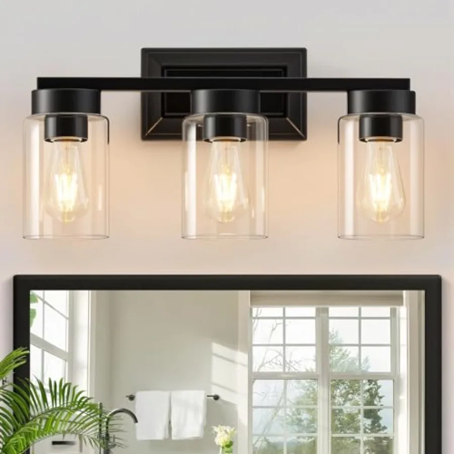 Bathroom Lights Over Mirror 3 Light Bathroom Light Fixtures with Clear Glass Shade Modern Matte Black Vanity Lights Lighting fo
Bathroom Lights Over Mirror 3 Light Bathroom Light Fixtures with Clear Glass Shade Modern Matte Black Vanity Lights Lighting fo