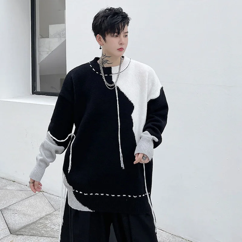 Colorblocked Men's Patchwork Sweater Japan Style Autumn Winter Tassel Design O-neck Pullover Top Thick Kintwear 2A0222
Colorblocked Men's Patchwork Sweater Japan Style Autumn Winter Tassel Design O-neck Pullover Top Thick Kintwear 2A0222