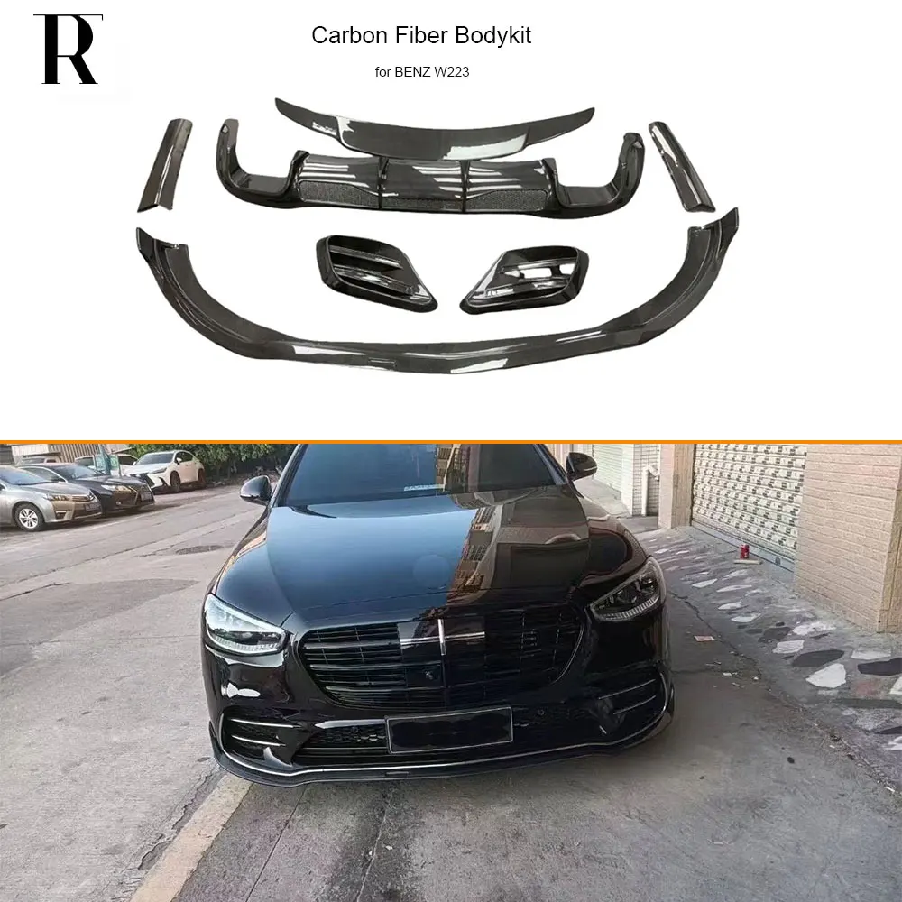 W223 Bodykit из углеродного волокна, передний бампер, вентиляционное отверстие, задний диффузор, спойлер на крыло багажника для Benz S400 S450, спортивная упаковка 2022-UP
W223 Bodykit из углеродного волокна, передний бампер, вентиляционное отверстие, задний диффузор, спойлер на крыло багажника для Benz S400 S450, спортивная упаковка 2022-UP