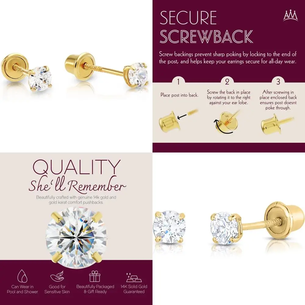 Круглые серьги-гвоздики-пасьянсы из 14-каратного золота с фианитом и надежными винтовыми креплениями | Высококачественные серьги с фианитами 14 карат для повседневного ношения
Круглые серьги-гвоздики-пасьянсы из 14-каратного золота с фианитом и надежными винтовыми креплениями | Высококачественные серьги с фианитами 14 карат для повседневного ношения