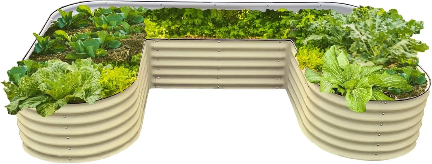 17" Tall U-Shape Raised Garden Bed Metal Raised Planter Bed for Vegetables Flowers Ground Planter Box, Standard Size, Pe
17" Tall U-Shape Raised Garden Bed Metal Raised Planter Bed for Vegetables Flowers Ground Planter Box, Standard Size, Pe