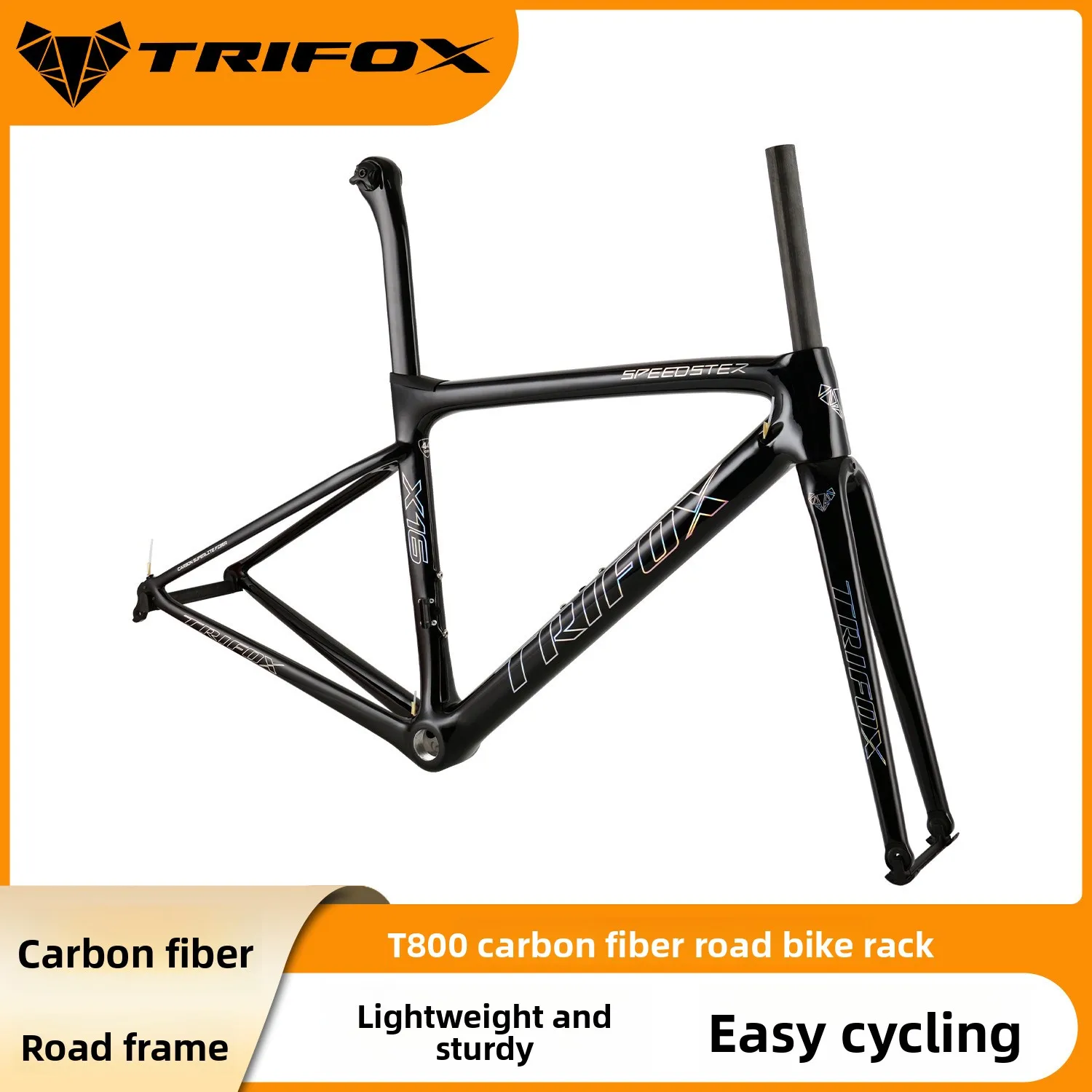 TRIFOX X16 Carbon Fiber Road Frame Light T800 Carbon Fiber Road Bike Quick Release Ring Brake Frame
TRIFOX X16 Carbon Fiber Road Frame Light T800 Carbon Fiber Road Bike Quick Release Ring Brake Frame