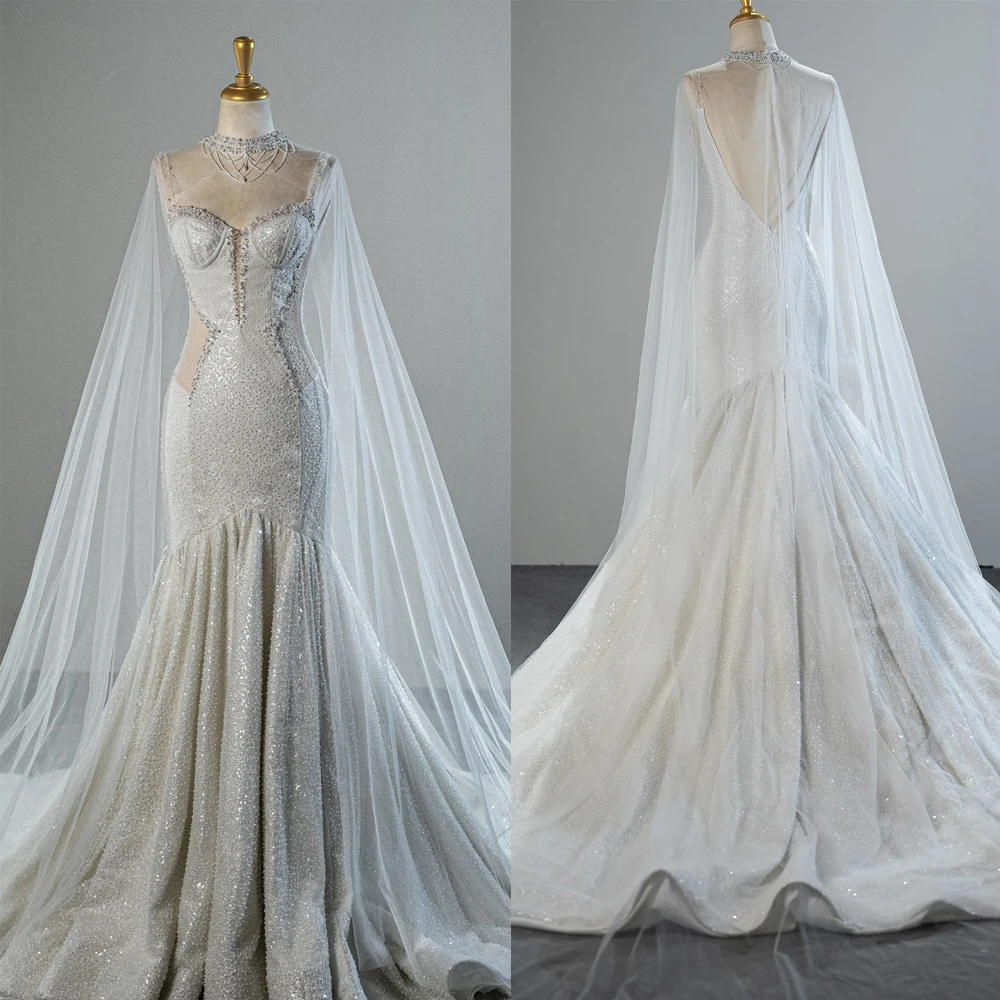 Generous Mermaid Wedding Dresses Spaghetti Strap Sweetheart Beading Sequins Pearls Sweep Train Noble Bridal Gowns Customized
Generous Mermaid Wedding Dresses Spaghetti Strap Sweetheart Beading Sequins Pearls Sweep Train Noble Bridal Gowns Customized