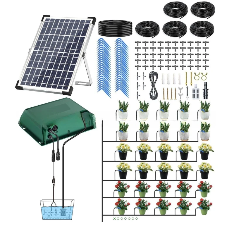 Solar drip 50 pots High power irrigation Automatic business trip Garden plant timing watering kit Flower watering device
Solar drip 50 pots High power irrigation Automatic business trip Garden plant timing watering kit Flower watering device