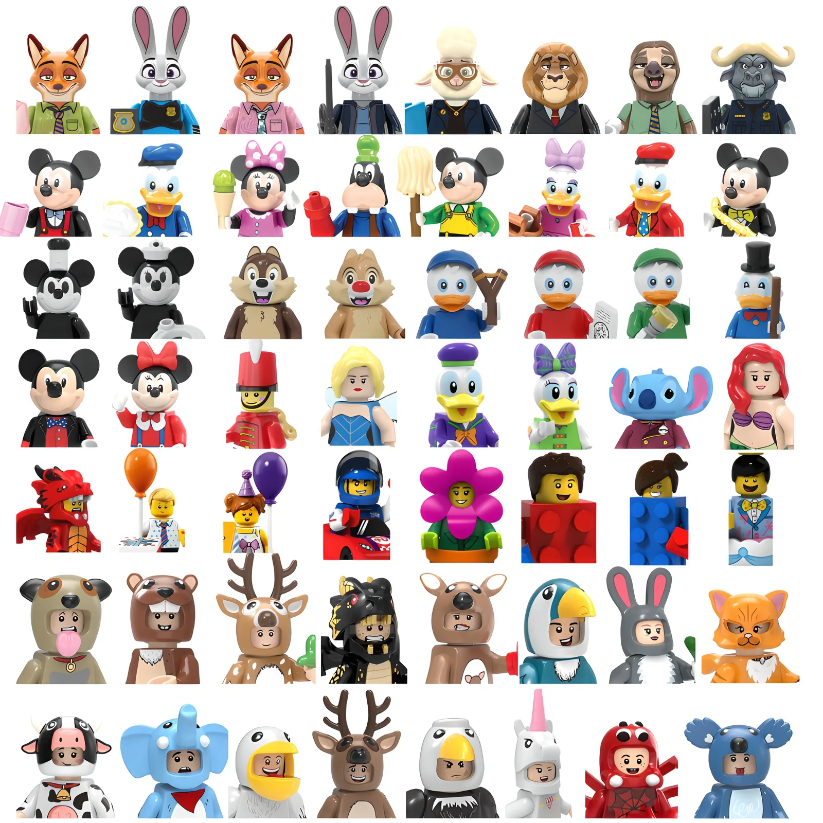 Hot Toys Building Block Figures, Classic Cartoon Characters (Mickey, Donald Duck, Goofy, Zootopia, Ariel) Assemble Bricks Toys
Hot Toys Building Block Figures, Classic Cartoon Characters (Mickey, Donald Duck, Goofy, Zootopia, Ariel) Assemble Bricks Toys