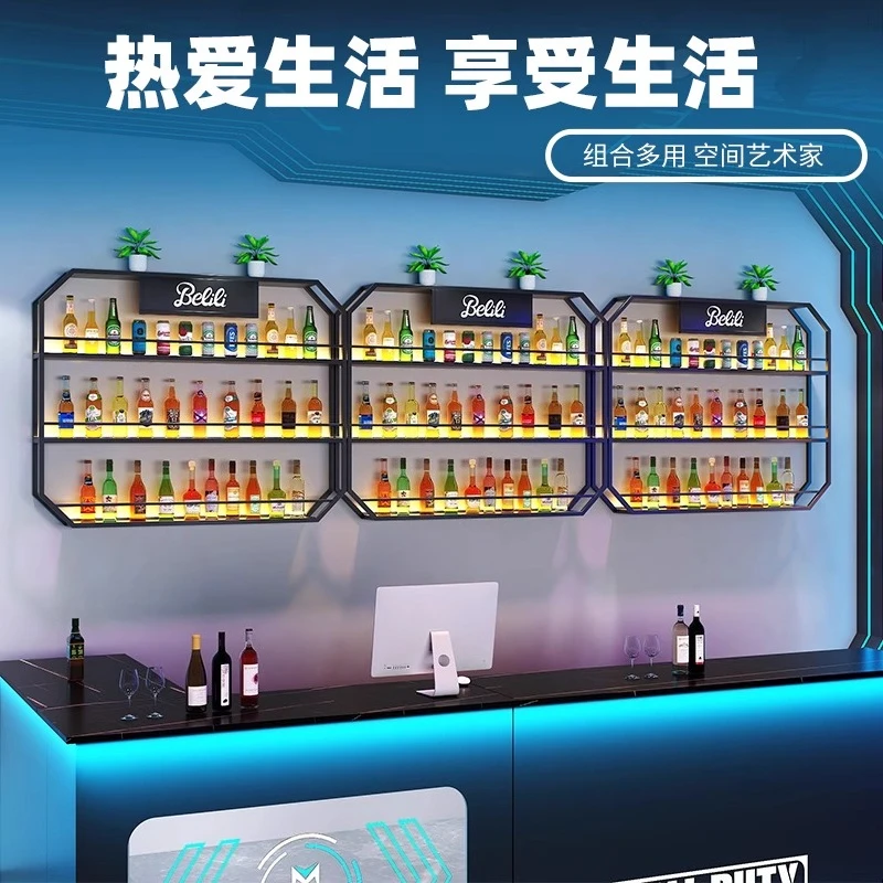 Wrought iron wine rack restaurant wall creative rack wine rack bar bar counter
Wrought iron wine rack restaurant wall creative rack wine rack bar bar counter