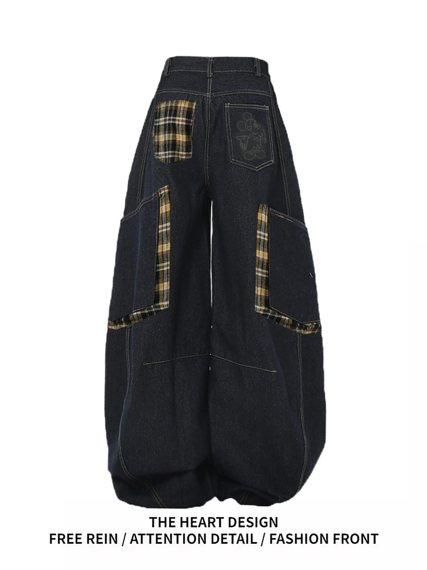 American Retro Plaid Splicing Wide Leg Jeans Women Loose Fit Spring New Design Casual High Waist Denim Pants Floor-Length
American Retro Plaid Splicing Wide Leg Jeans Women Loose Fit Spring New Design Casual High Waist Denim Pants Floor-Length