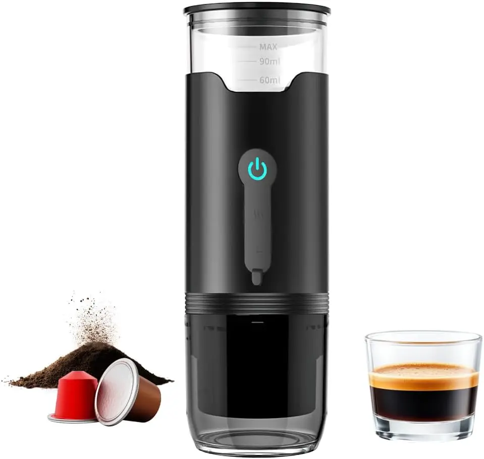 Portable Espresso Machine, Travel Coffee Maker with 2000mAh Battery USB-C Charging, 3-in-1 Electric Espresso Brewer for Groun
Portable Espresso Machine, Travel Coffee Maker with 2000mAh Battery USB-C Charging, 3-in-1 Electric Espresso Brewer for Groun