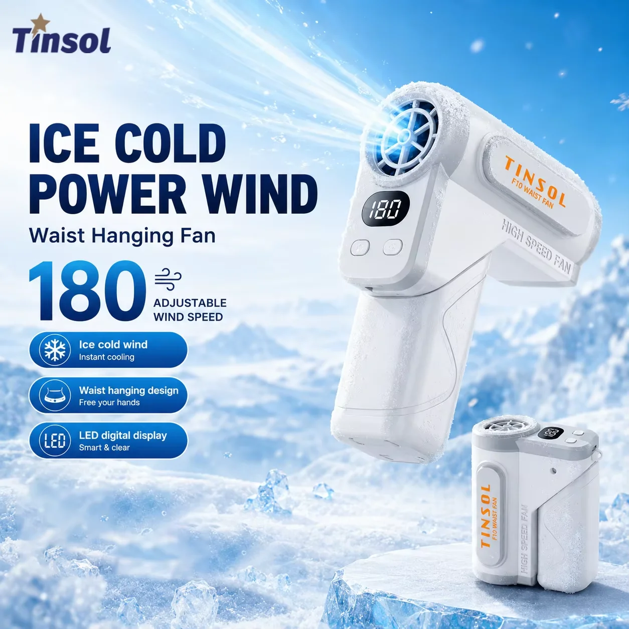 TINSOL multifunctional waist-hanging fan and handheld fan featuring 180-speed settings ultra-quiet desktop air conditioning fan
TINSOL multifunctional waist-hanging fan and handheld fan featuring 180-speed settings ultra-quiet desktop air conditioning fan