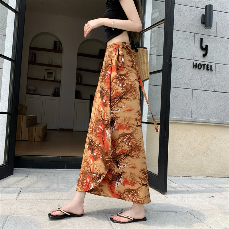 Retro Ethnic Print Sari Skirt with Belt Beach Long Dress Women's mid Waist Polyester Fiber Blend Summer Season Floral Pattern
Retro Ethnic Print Sari Skirt with Belt Beach Long Dress Women's mid Waist Polyester Fiber Blend Summer Season Floral Pattern