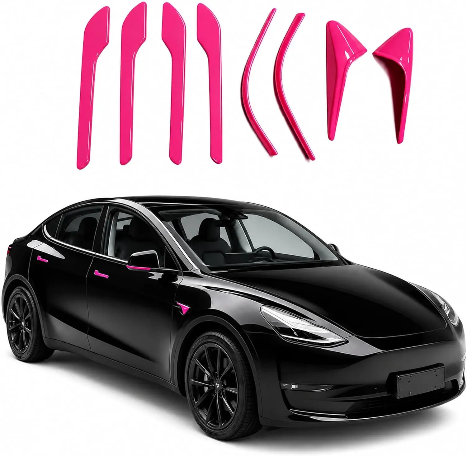 Fuchsia Pink Exterior set for Tesla Model Y Model 3 2026 HW4.0 8PCS Door Handle Covers Side Camera Covers Mirror Trim Strips
Fuchsia Pink Exterior set for Tesla Model Y Model 3 2026 HW4.0 8PCS Door Handle Covers Side Camera Covers Mirror Trim Strips