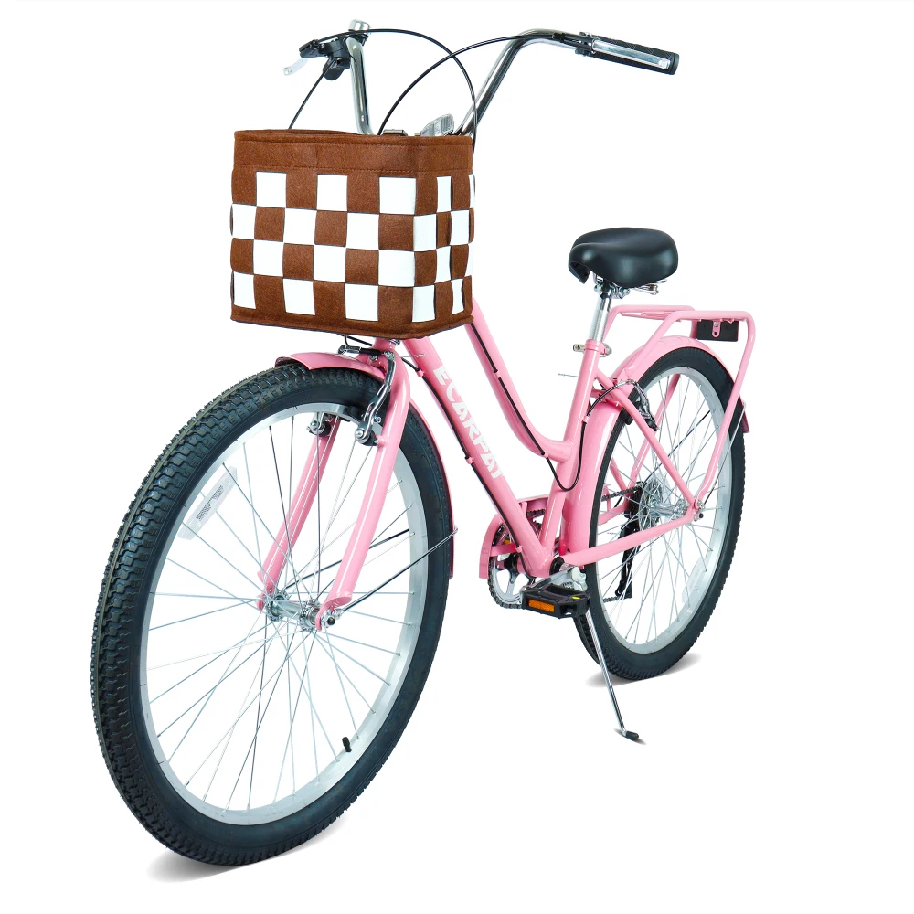 26 Inch 7-Speed City Commuter Bike with Lock & Detachable Basket High-Tensile Steel Frame, Lightweight Alloy Wheels & V-Brakes Pink color for Urban Riding
26 Inch 7-Speed City Commuter Bike with Lock & Detachable Basket High-Tensile Steel Frame, Lightweight Alloy Wheels & V-Brakes Pink color for Urban Riding