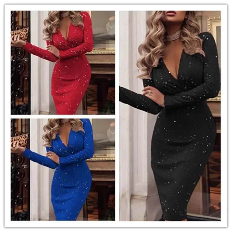 Women's Sexy Long Sve V-Ne Dr Medium Length Tight Fit Polyester Fiber Spring Summer Faion Basic Sle One-Piece Dr
Women's Sexy Long Sve V-Ne Dr Medium Length Tight Fit Polyester Fiber Spring Summer Faion Basic Sle One-Piece Dr