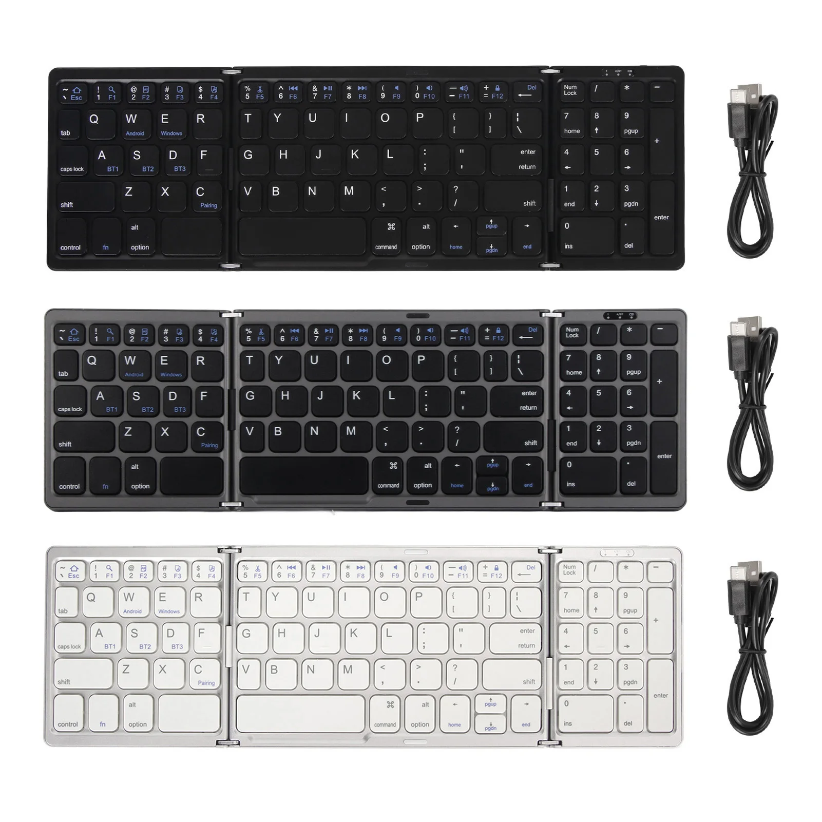 Bluetooth Keyboard Triple Fold Multiple Device Connection Wireless Keyboard for Laptop Tablet Phone Foldable Bluetooth Keyboard
Bluetooth Keyboard Triple Fold Multiple Device Connection Wireless Keyboard for Laptop Tablet Phone Foldable Bluetooth Keyboard
