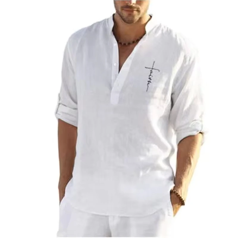American European New Fashion Men's Solid Color Casual Trendy Long Sleeve Loose Cotton Linen Pullover Shirts Male Clothes Tops
American European New Fashion Men's Solid Color Casual Trendy Long Sleeve Loose Cotton Linen Pullover Shirts Male Clothes Tops