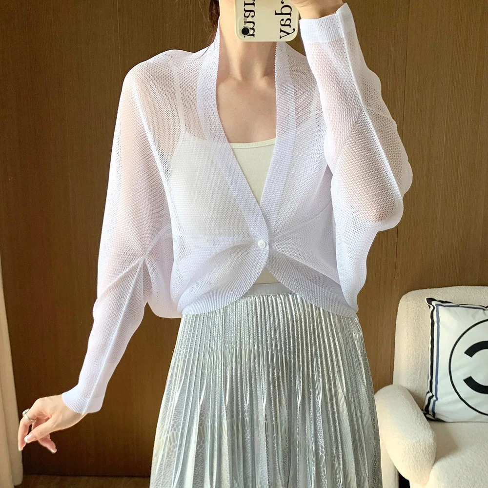 Модный женский вязаный кардиган с ажурным узором, легкий, для защиты от солнца и кондиционированных помещений
Модный женский вязаный кардиган с ажурным узором, легкий, для защиты от солнца и кондиционированных помещений