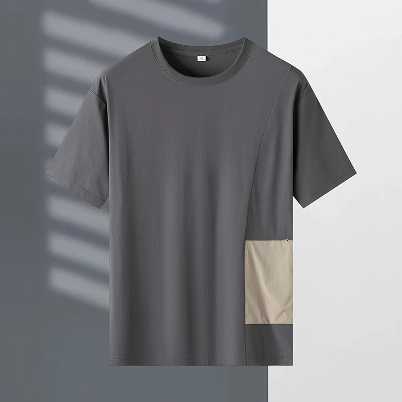 Мужская быстросохнущая футболка с коротким рукавом, дышащая влагоотводящая футболка с круглым вырезом и 3D карманом для лета на открытом воздухе 
Мужская быстросохнущая футболка с коротким рукавом, дышащая влагоотводящая футболка с круглым вырезом и 3D карманом для лета на открытом воздухе