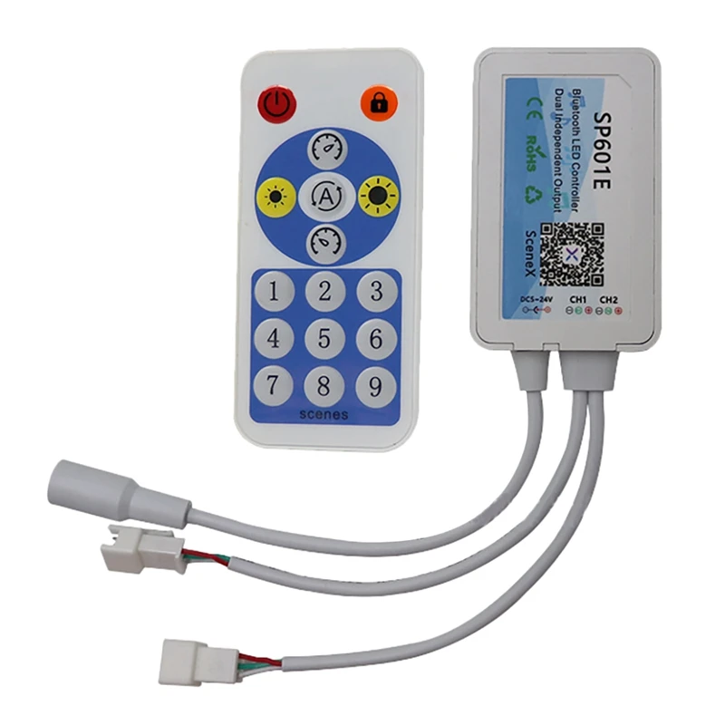 SP601E Φ контроллер с двойным выходом сигнала Женская Bluetooth + Радиочастотный пульт дистанционного управления музыкой для 2812 2811 фотополосок
SP601E Φ контроллер с двойным выходом сигнала Женская Bluetooth + Радиочастотный пульт дистанционного управления музыкой для 2812 2811 фотополосок