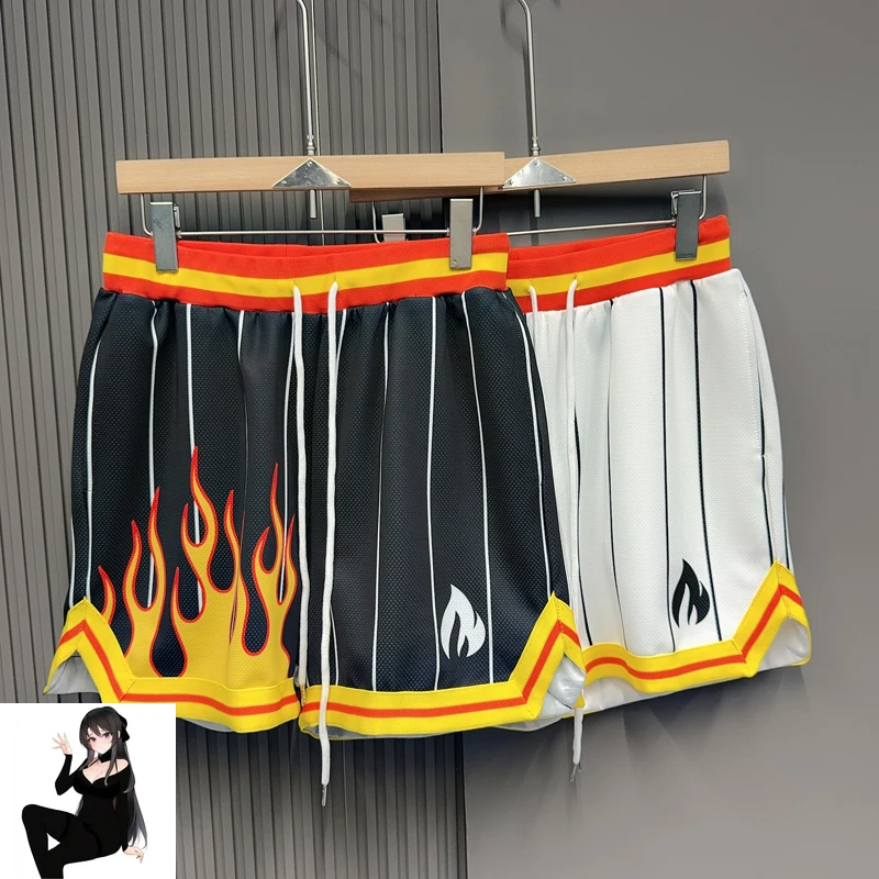 Red Orange Stripe Flame Stripe Print Basketball Shorts Men Women Black White V-shape Drawstring Loose Mesh Breathe Shortpant
Red Orange Stripe Flame Stripe Print Basketball Shorts Men Women Black White V-shape Drawstring Loose Mesh Breathe Shortpant