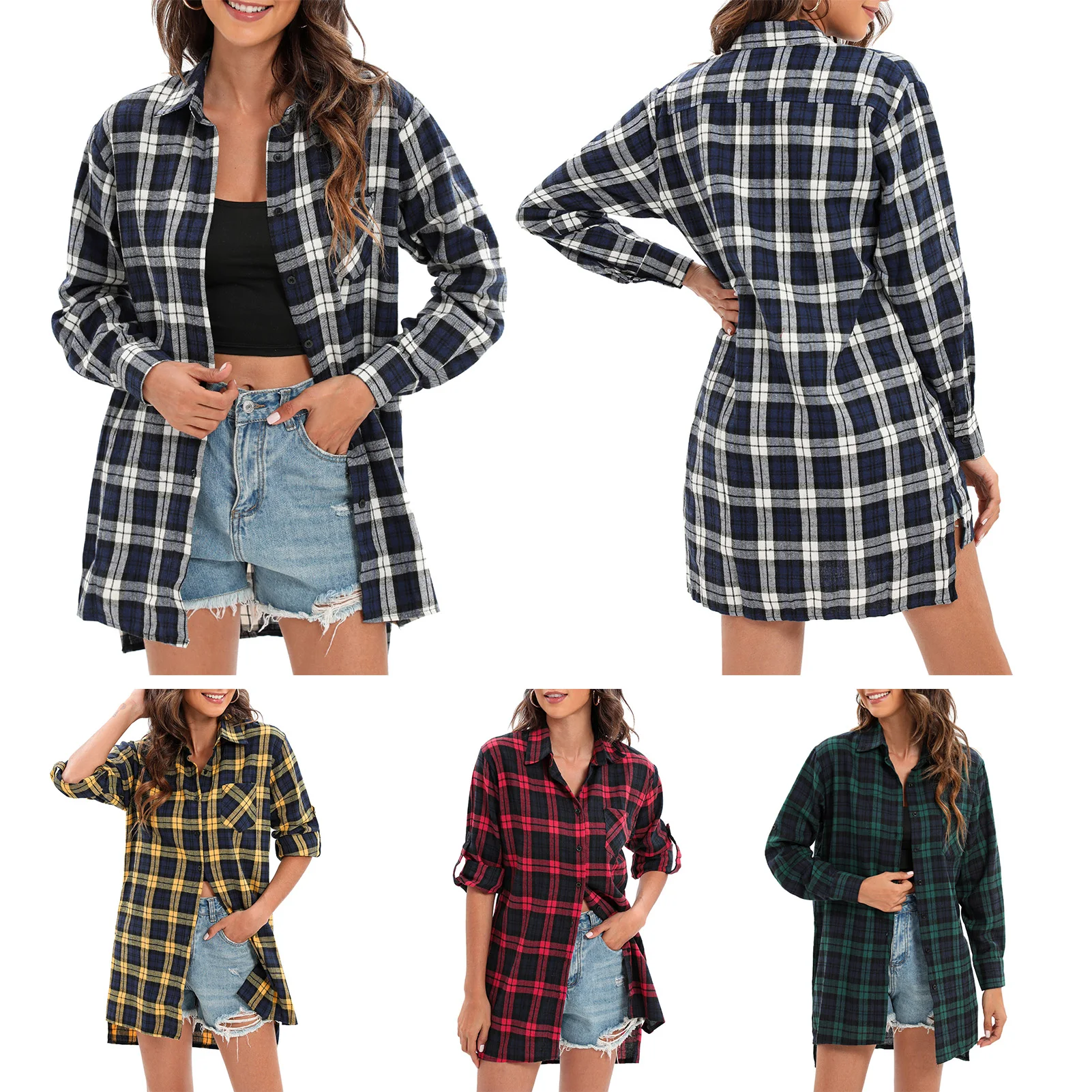 Новая осенняя женская рубашка большого размера в клетку в клетку с пуговицами, карманом и отложным воротником, с длинными рукавами, мешковатая блузка в клетку, футболка
Новая осенняя женская рубашка большого размера в клетку в клетку с пуговицами, карманом и отложным воротником, с длинными рукавами, мешковатая блузка в клетку, футболка