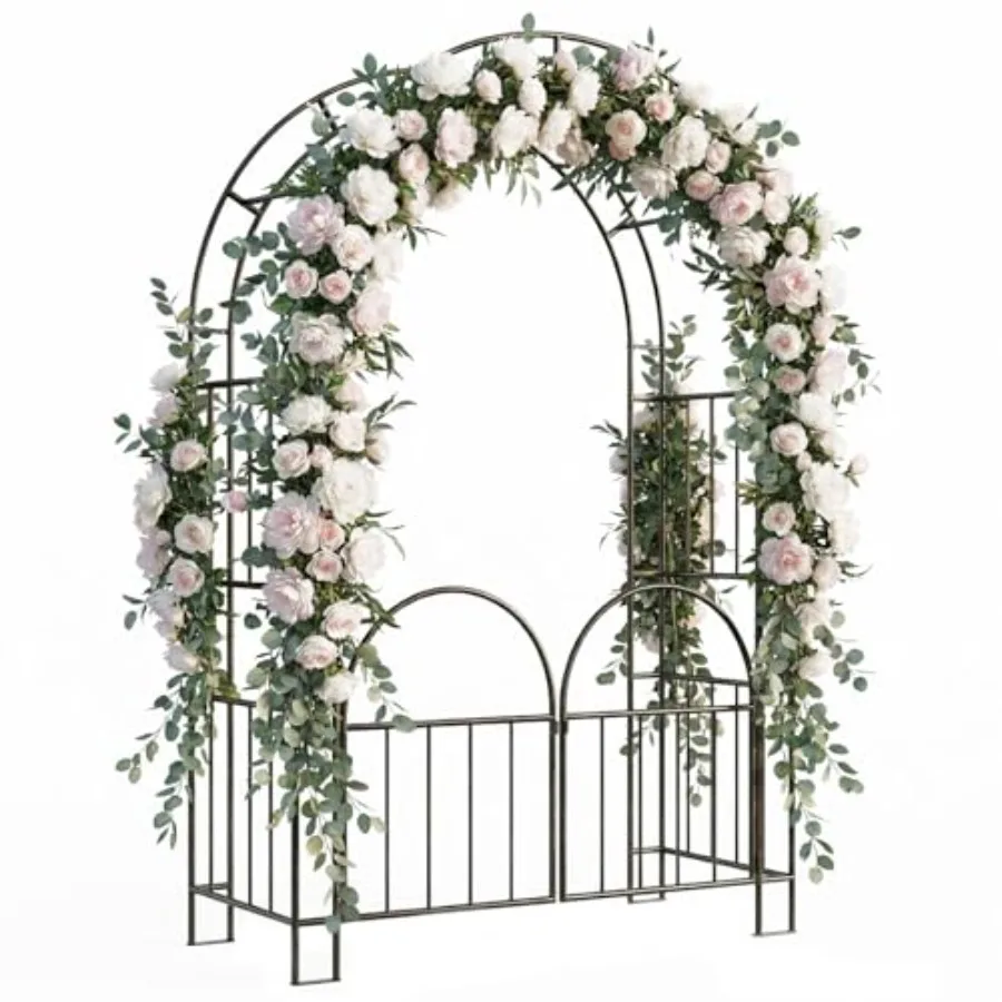 7ft Garden Arbor - Metal Garden Arch Trellis for Climbing Plants, Black, Wide Sturdy Outdoor Trellis with Gate, Ideal for Weddi
7ft Garden Arbor - Metal Garden Arch Trellis for Climbing Plants, Black, Wide Sturdy Outdoor Trellis with Gate, Ideal for Weddi