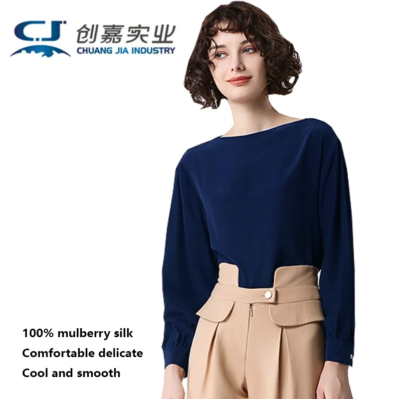 Luxury Mulberry Silk Long Sleeve T-shirt Black Silk Line Collar Pullover Top Elegant Relaxed Comfortable High-end Women's Wear
Luxury Mulberry Silk Long Sleeve T-shirt Black Silk Line Collar Pullover Top Elegant Relaxed Comfortable High-end Women's Wear