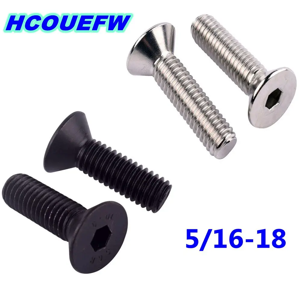 HCOUEFW 5pcs UNC 5/16-18 Flat Countersunk Head Socket Cap Screws Bolt 304 Stainless Steel or Grade 10.9 Black Carbon Steel
HCOUEFW 5pcs UNC 5/16-18 Flat Countersunk Head Socket Cap Screws Bolt 304 Stainless Steel or Grade 10.9 Black Carbon Steel