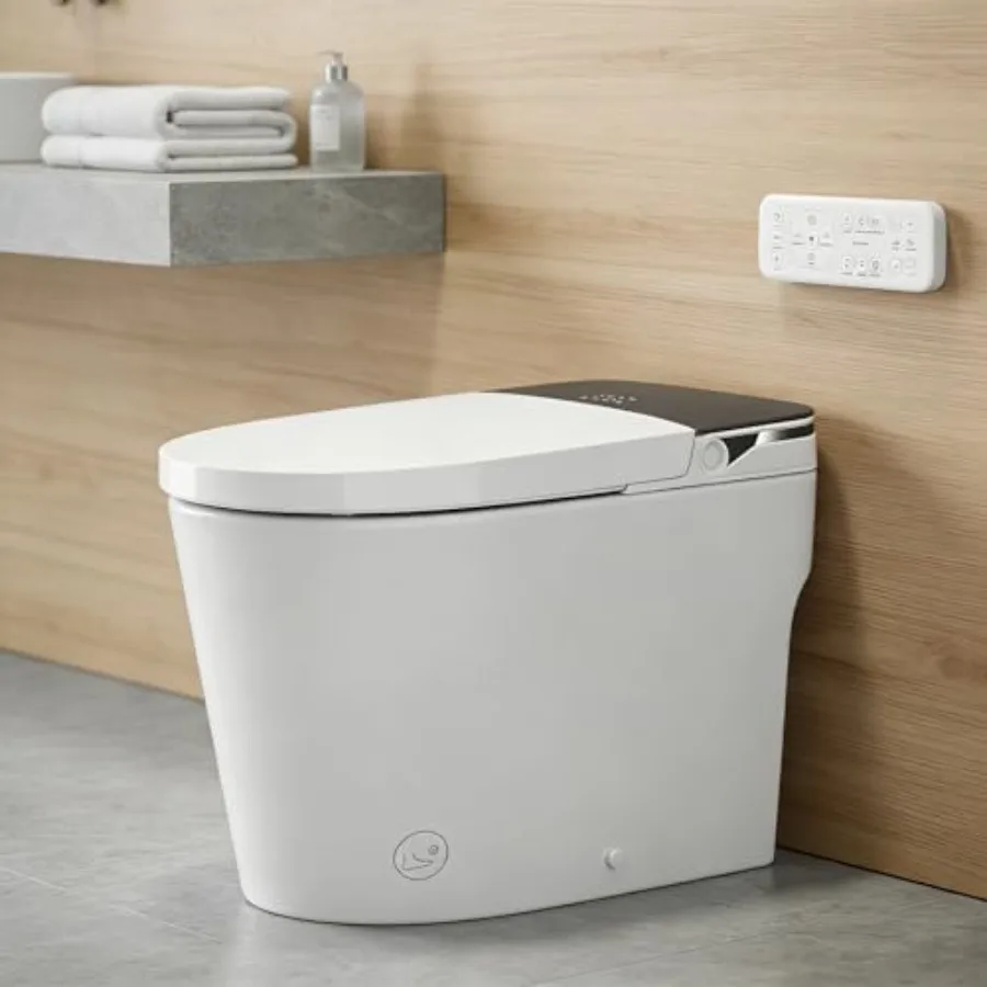Smart toilet for home use, ABS plastic, black, bidet wash with heated seat and warm air dryer
Smart toilet for home use, ABS plastic, black, bidet wash with heated seat and warm air dryer