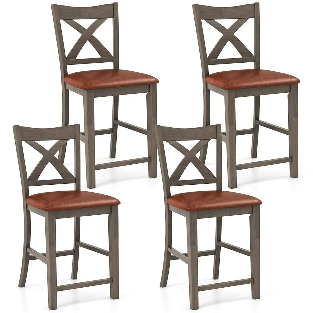 24 Bar Stools Set of 4, Farmhouse Counter Height Bar Stools with Footrest, Cross Back, Comfortable Linen Cushion, holstered W
24 Bar Stools Set of 4, Farmhouse Counter Height Bar Stools with Footrest, Cross Back, Comfortable Linen Cushion, holstered W