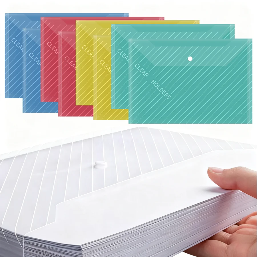 5/10pcs Colored Diagonal A4 File Bag with Snap Button Plastic Large Capacity Storage Folder Study Office Stationery XJM
5/10pcs Colored Diagonal A4 File Bag with Snap Button Plastic Large Capacity Storage Folder Study Office Stationery XJM