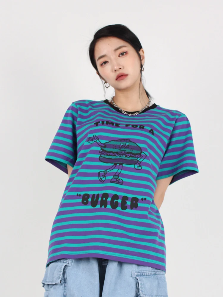 Street Sle Women's T-irt NEATO Spring round Ne Loose Fit Horizontal Stripes Letter Print ort Sve Cotton Tee
Street Sle Women's T-irt NEATO Spring round Ne Loose Fit Horizontal Stripes Letter Print ort Sve Cotton Tee