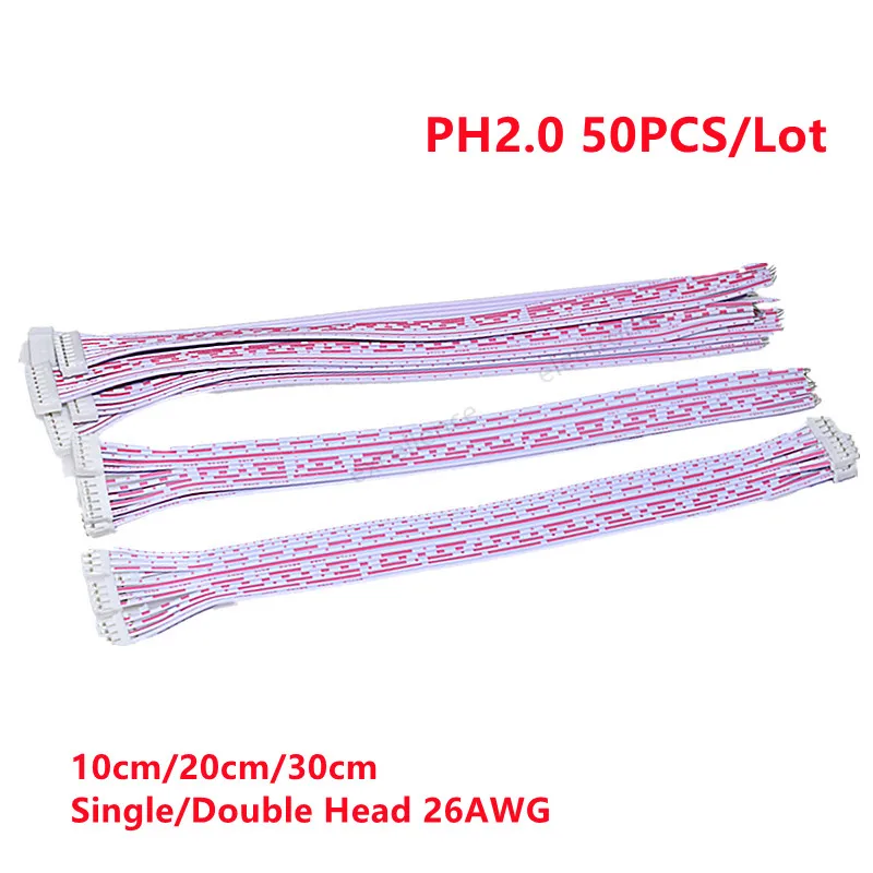 50PCS/Lot PH2.0 Female Connector Terminal Cable 10cm 20cm 30cm 2.0 JST Wire 2p 3p 4p 5p 6p 7p 8p 9p 10p11p12p Single/Double Head
50PCS/Lot PH2.0 Female Connector Terminal Cable 10cm 20cm 30cm 2.0 JST Wire 2p 3p 4p 5p 6p 7p 8p 9p 10p11p12p Single/Double Head
