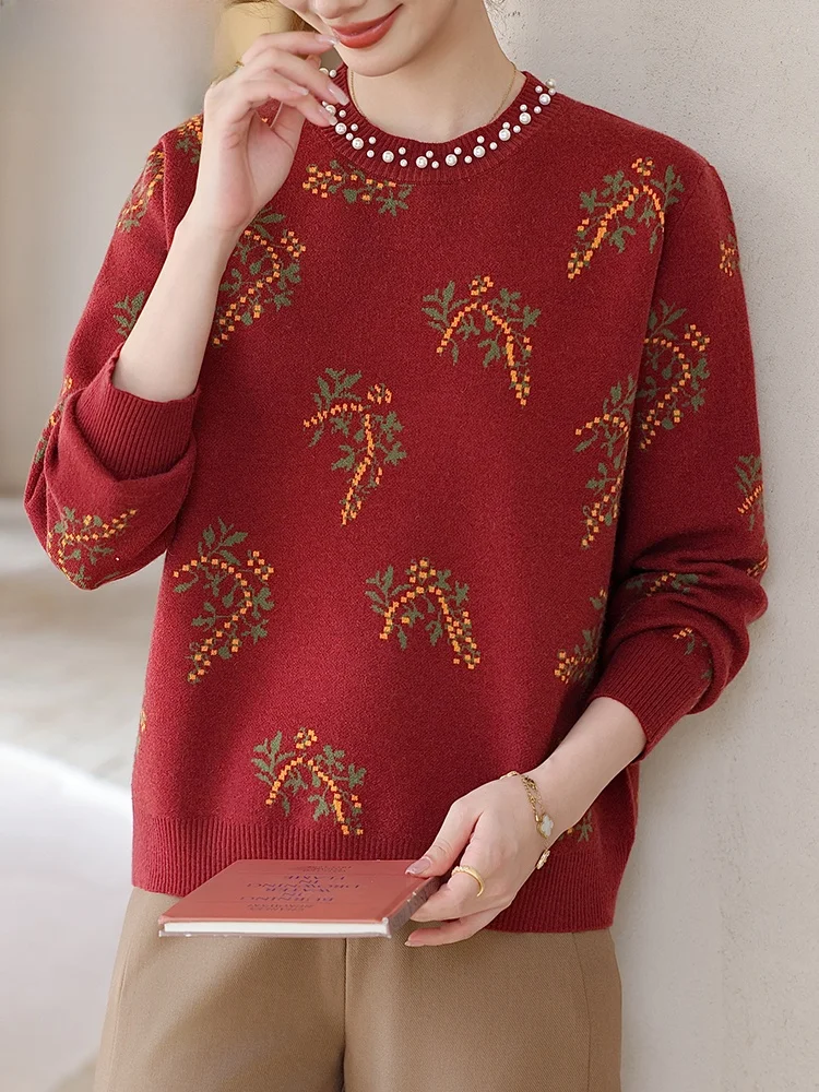 Sli Midlife Women's Knitted Base irt Warm Korean Sle Loose Fit Autumn Faionable Top for Mothers over 50
Sli Midlife Women's Knitted Base irt Warm Korean Sle Loose Fit Autumn Faionable Top for Mothers over 50