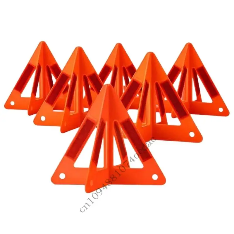 Reflective Roadside Warning Triangle Foldable Safety Sign For Quick Deployment In Vehicle Breakdowns