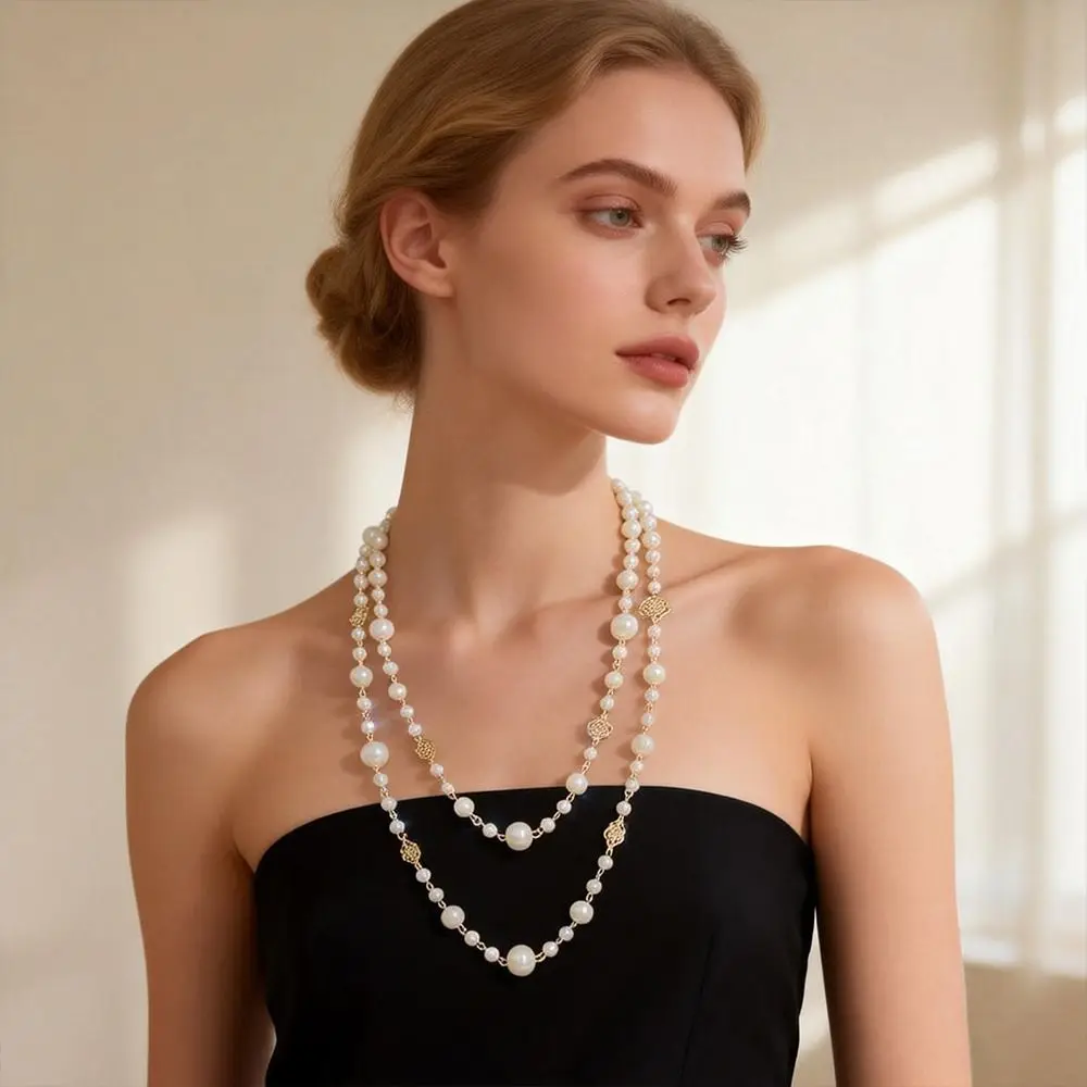 Extended Length Pearl Hollow Out Flower Rose Flower Design Sweater Chain Crystal Jewelry Stylish Design U-Shape Korean Style
Extended Length Pearl Hollow Out Flower Rose Flower Design Sweater Chain Crystal Jewelry Stylish Design U-Shape Korean Style