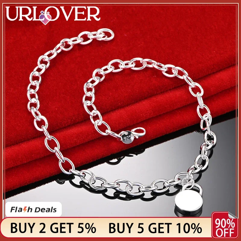 URLOVER 925 Sterling Silver 45cm Circular Lock Pendant Chain Necklace For Women Party Banquet Wedding Birthday Pretty Jewelry
URLOVER 925 Sterling Silver 45cm Circular Lock Pendant Chain Necklace For Women Party Banquet Wedding Birthday Pretty Jewelry