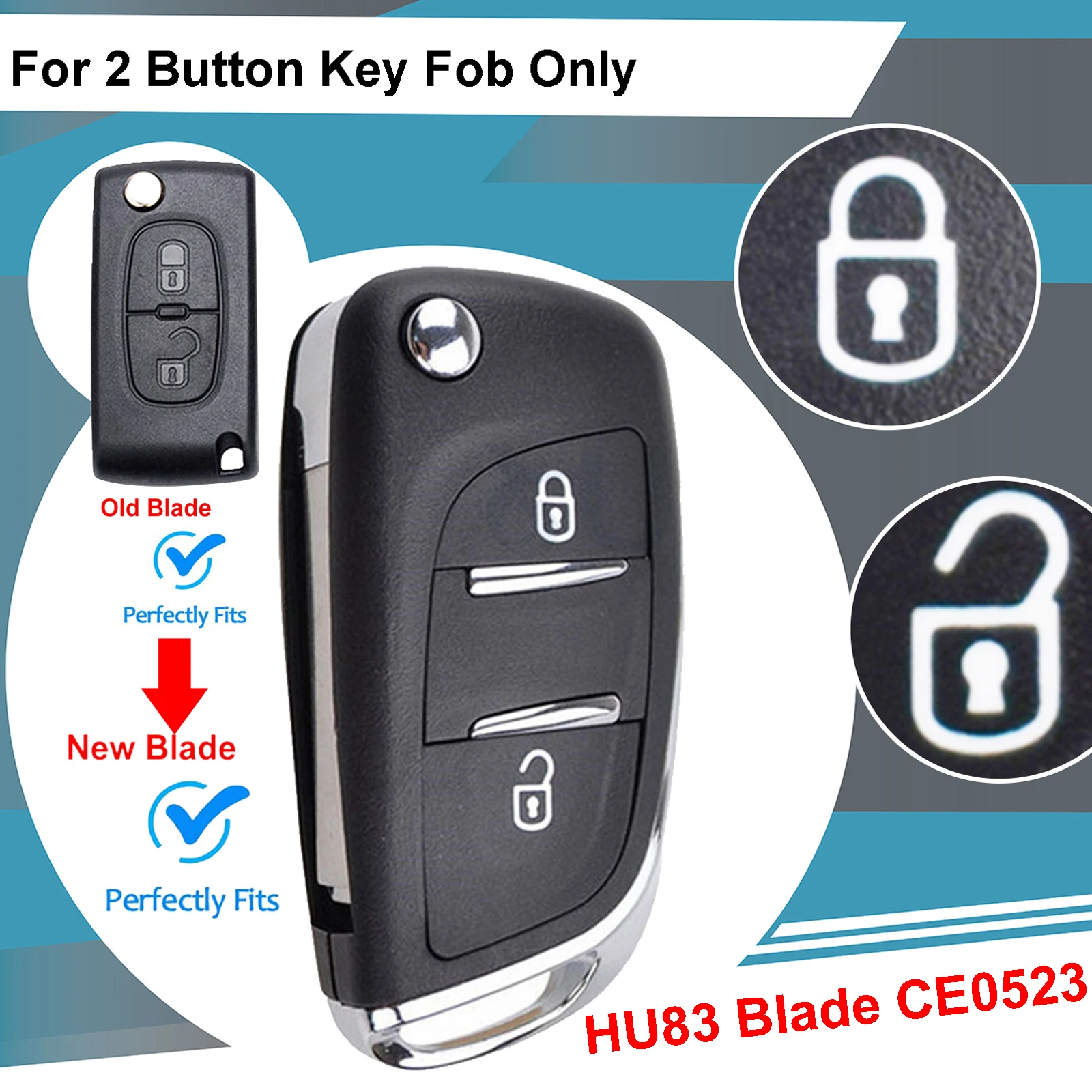 OEMASSIVE Flip Remote Smart Key Case 2 Button For 3008 Peugeot Expect Partner Citroen C3 Picasso C2 C3 C4 Aircross Dispatch C8
OEMASSIVE Flip Remote Smart Key Case 2 Button For 3008 Peugeot Expect Partner Citroen C3 Picasso C2 C3 C4 Aircross Dispatch C8