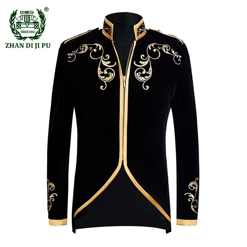 New Vintage Palace Blazer Men Brand Black Velvet Gold Embroidery Mens Blazer Slim Fit Wedding Groom Suit Jacket casaco masculino
New Vintage Palace Blazer Men Brand Black Velvet Gold Embroidery Mens Blazer Slim Fit Wedding Groom Suit Jacket casaco masculino