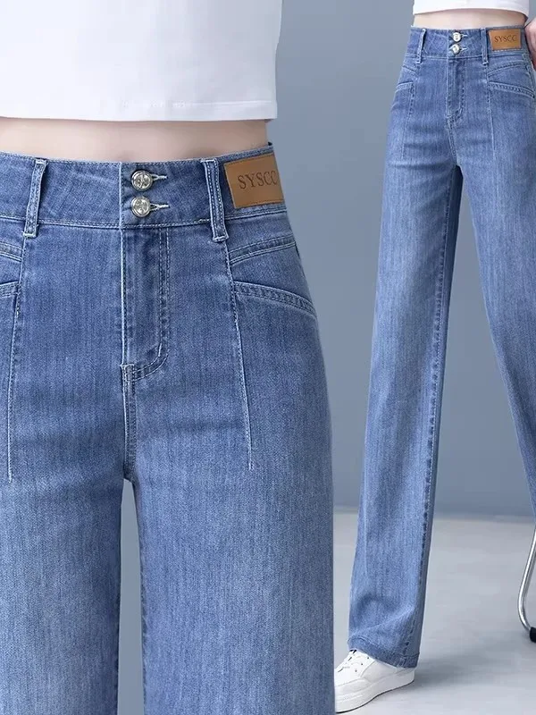 High Waist Wide Leg Silk Denim Jeans Women Summer Thin New Loose Drapey Slimming Straight Cut Pants Cool Feeling Spring 2026
High Waist Wide Leg Silk Denim Jeans Women Summer Thin New Loose Drapey Slimming Straight Cut Pants Cool Feeling Spring 2026