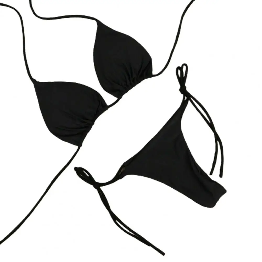 Sexy Bikini 2023 Woman Swimwear Solid Color Halter Neck Strap Thong Beachwear Women Swimsuit Set for Beach купальник женский
Sexy Bikini 2023 Woman Swimwear Solid Color Halter Neck Strap Thong Beachwear Women Swimsuit Set for Beach купальник женский