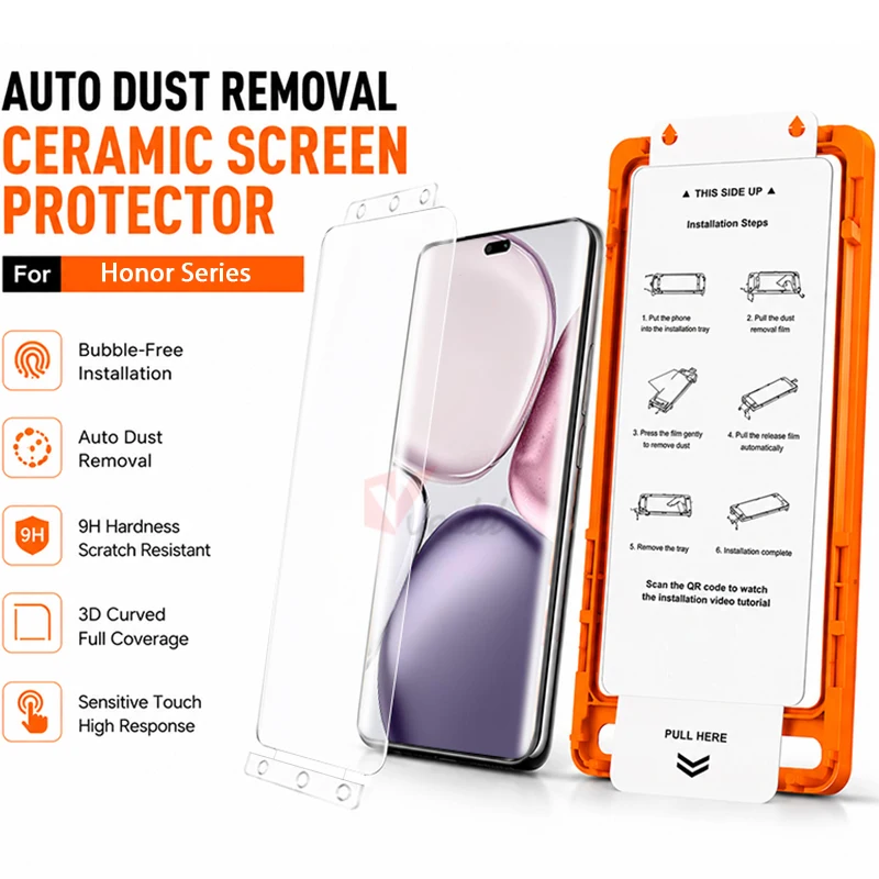 Oleophobic Coating Dust Free Frame Screen Protector For Honor X9A X9B X9C Ceramic Film Easy Installation +Positioning tool
Oleophobic Coating Dust Free Frame Screen Protector For Honor X9A X9B X9C Ceramic Film Easy Installation +Positioning tool