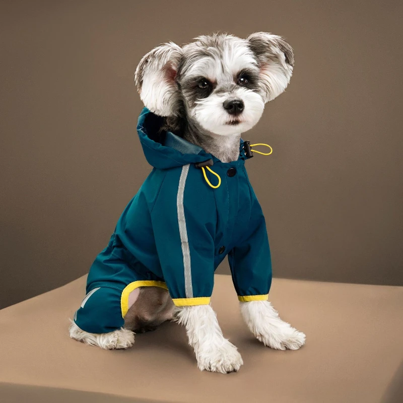 Pet Puppy Four-legged Raincoat Four Seasons Outdoor Reflective Strip Raincoat Teddy Bear Dog Clothes Waterproof Hooded Raincoats
Pet Puppy Four-legged Raincoat Four Seasons Outdoor Reflective Strip Raincoat Teddy Bear Dog Clothes Waterproof Hooded Raincoats