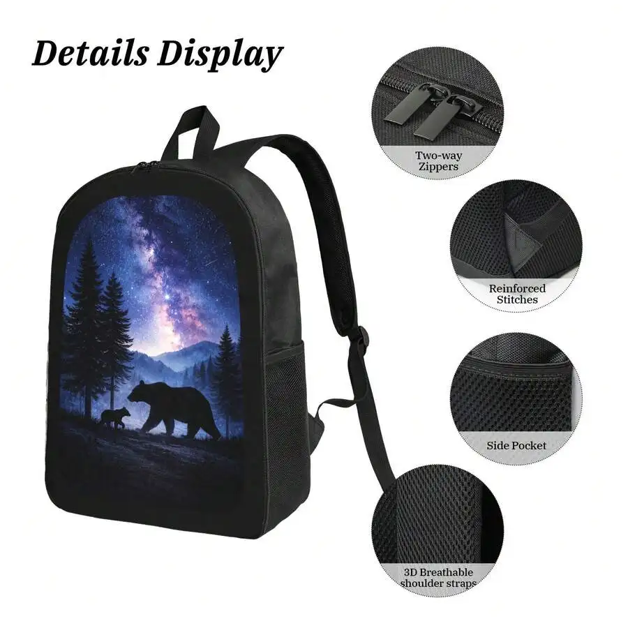 Bear And Starry Sky Print Backpack Lightweight Durable Casual Daypack For Men Women
Bear And Starry Sky Print Backpack Lightweight Durable Casual Daypack For Men Women