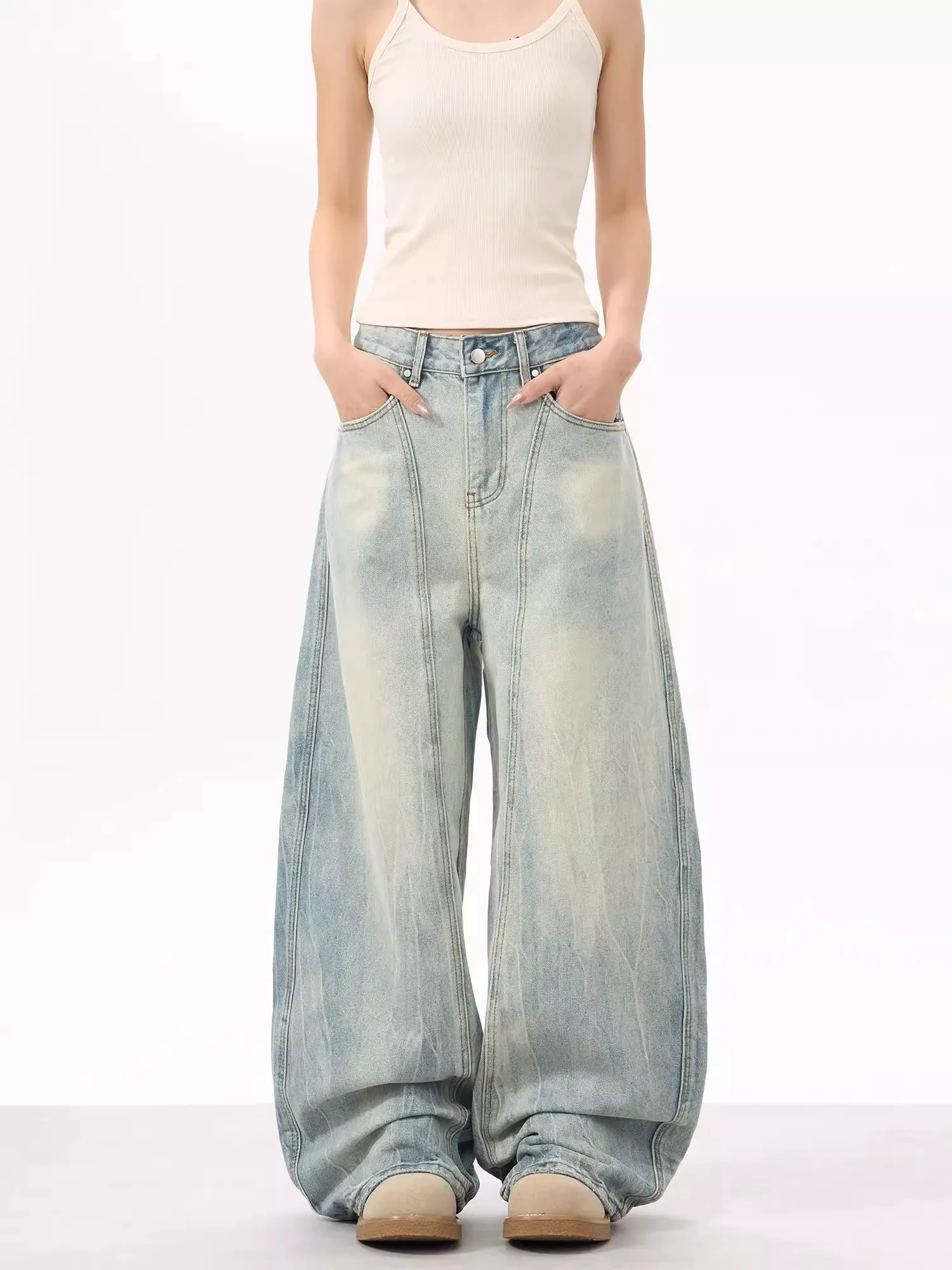 Retro American Baggy Jeans Men Women Loose adual Deconstructed Design Sense Trendy Straight Leg Jeans Casual Jeans
Retro American Baggy Jeans Men Women Loose adual Deconstructed Design Sense Trendy Straight Leg Jeans Casual Jeans